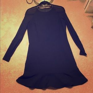 Final💲MNG Suit Cocktail Dress w Mesh Long Sleeves