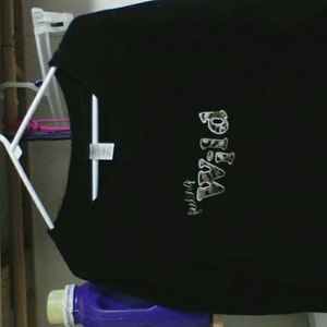 Black fleece pajama top size xl