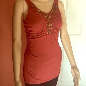 Apt. 9 small, dark orange shirt