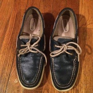 Navy Blue Leather Sperry's