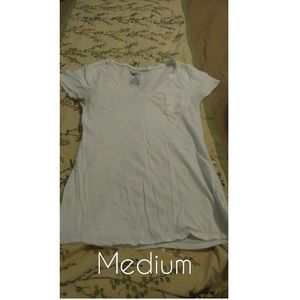 White V-neck Tee