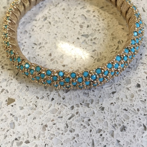 Banana Republic Turquoise and Gold Bangle