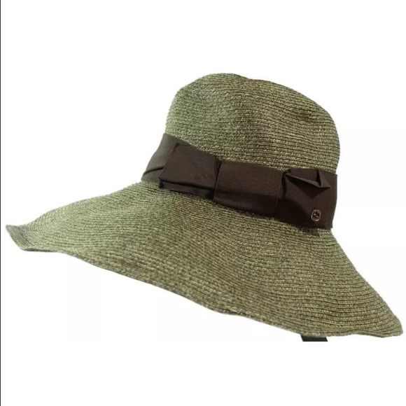 GUCCI 309138 Women's Brown Wide Brim Hat, Sz S
