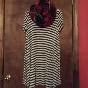 Casual Dress-Gray stripes -Boutique find Sz L