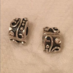 Two Retired 100% authentic Pandora clips