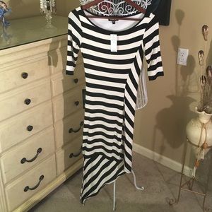 NWT Bebe stripe high low dress. Summer sale .