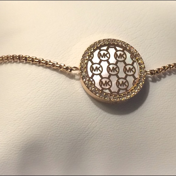 Michael Kors Jewelry - Michael Kors Monogram Slider Rose Gold Bracelet