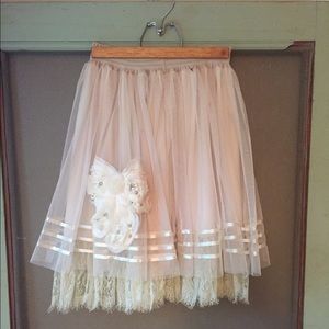 Embellished tulle skirt