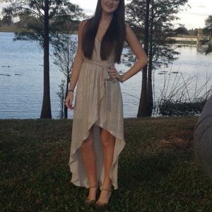 Champagne colored high low dress