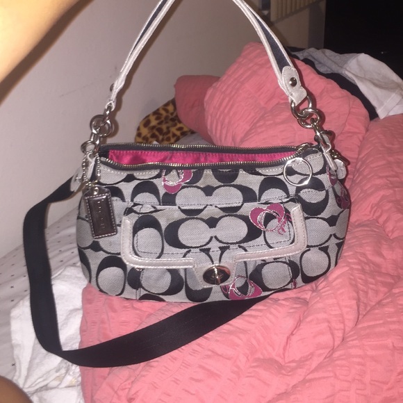 Small Pink & Black Coach Purse