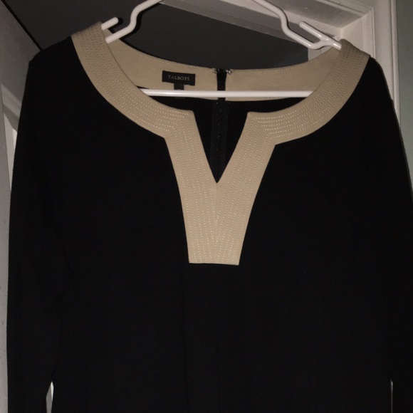 Comfy 3/4 Sleeve Black and Beige Talbots dress