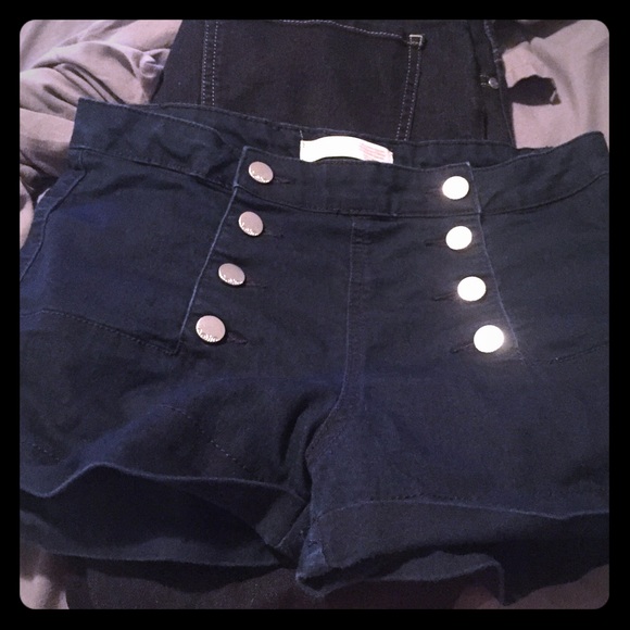 Navy blue high rise shorts