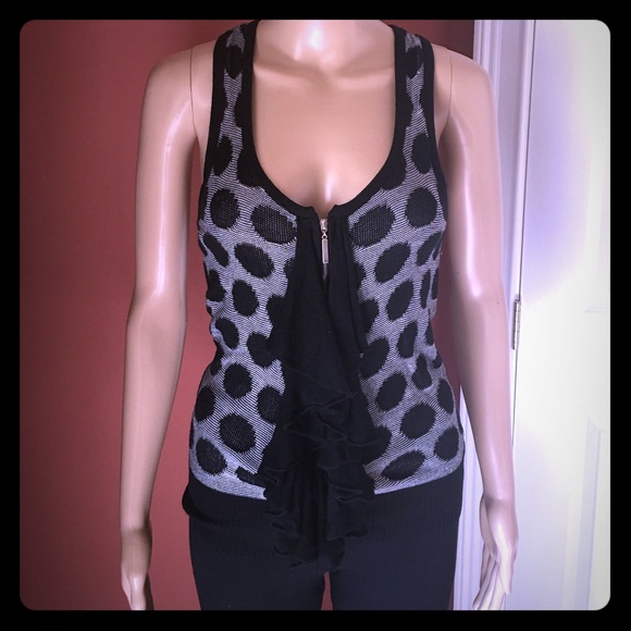 Grey and Black Polka Dot Vest