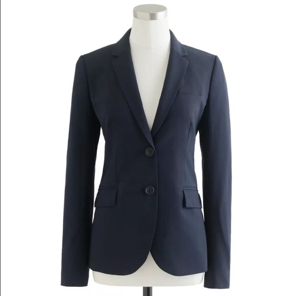 J. Crew Jackets & Blazers - J. Crew • $198 Navy Superfine Cotton Jacket Blazer