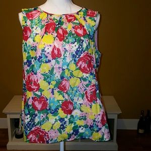 Talbots Floral Sleeveless blouse (Size 16)