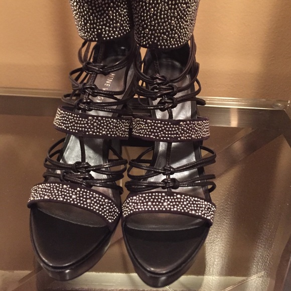 Black studded out heels