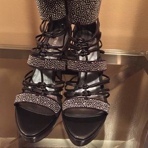 Black studded out heels