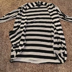 Black & white striped cardigan