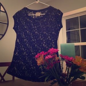 Zara small, black lace like shirt