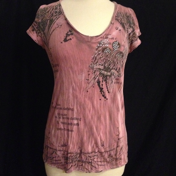 Carry On Tops - Winged Cross Destruction Style Tee