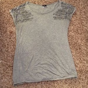 Grey bedazzled shirt