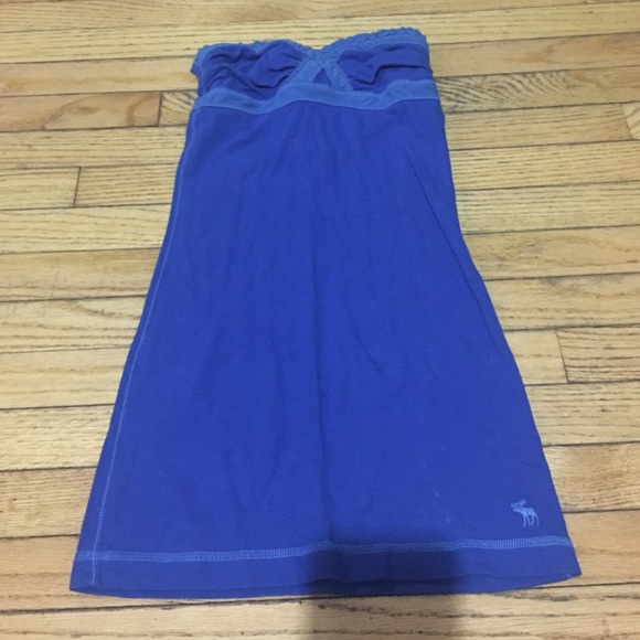 Blue tight dress.