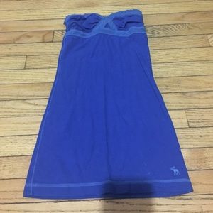 Blue tight dress.