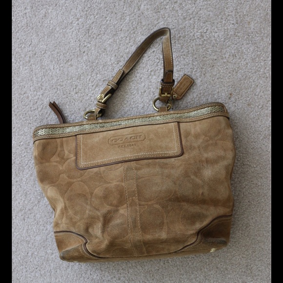 Coach Handbags - Coach camel suede tote