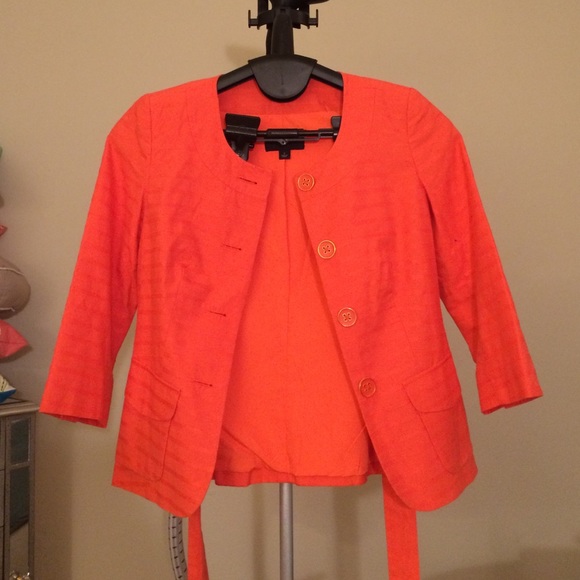 Banana republic three quarter sleeve orange blazer