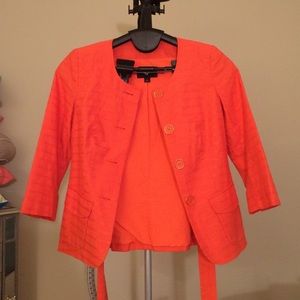 Banana republic three quarter sleeve orange blazer