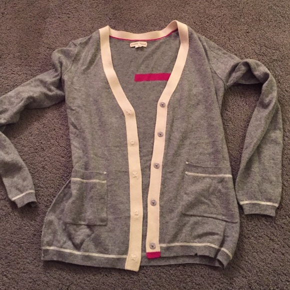 Label + Thread Sweaters - Cashmere cardi with pink accents