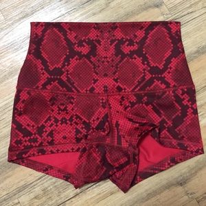 Lululemon Red Snakeskin Boogie Shorts 2