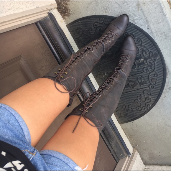 brown over the knee high boots - Picture 2 of 4