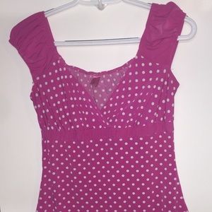 Pink polka dots top