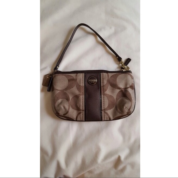 Coach Gray Zip Wristlet - Picture 1 of 4