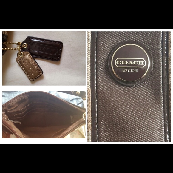 Coach Gray Zip Wristlet - Picture 2 of 4