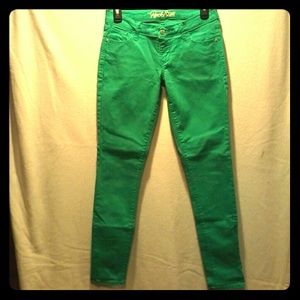 Green skinny jeans
