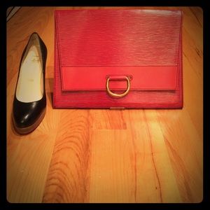 GENUINE Louis Vuitton Red Epi Leather Clutch