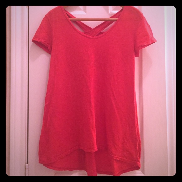 Anthropologie Long Draped Orange Shirt