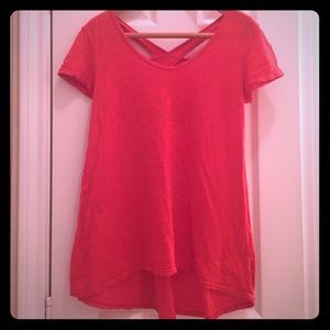 Anthropologie Long Draped Orange Shirt