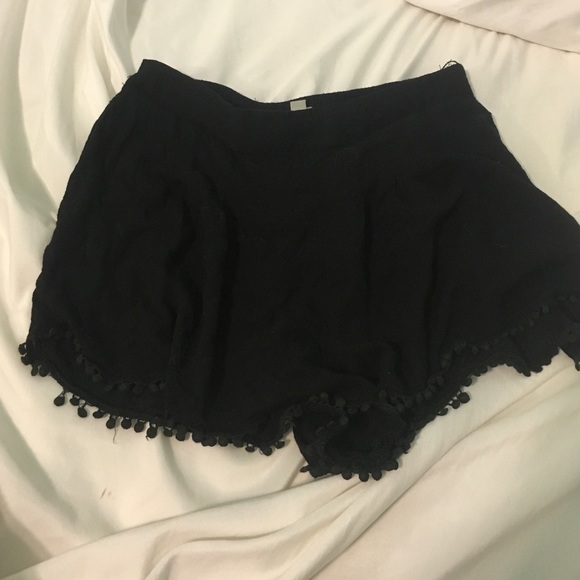 Urban outfitters ecote black Pom Pom flowy shorts