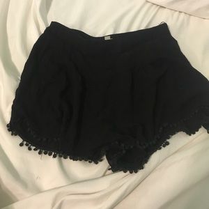 Urban outfitters ecote black Pom Pom flowy shorts