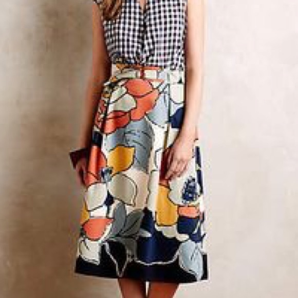 Anthropologie Dresses & Skirts - Anthropologie colorful midi skirt FIRM PRICE‼️