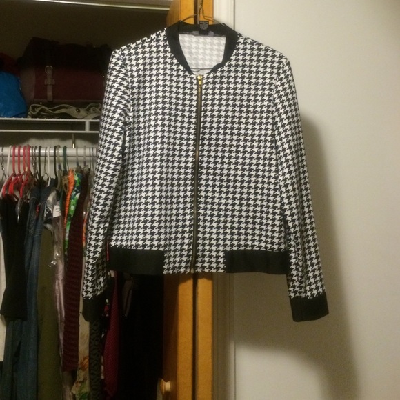 Black and White Zip-Front Jacket