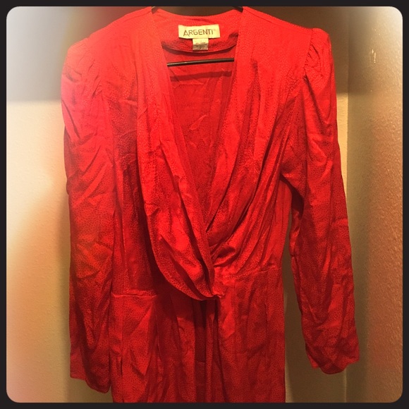 Vintage 80s Silk Jumpsuit in crimson