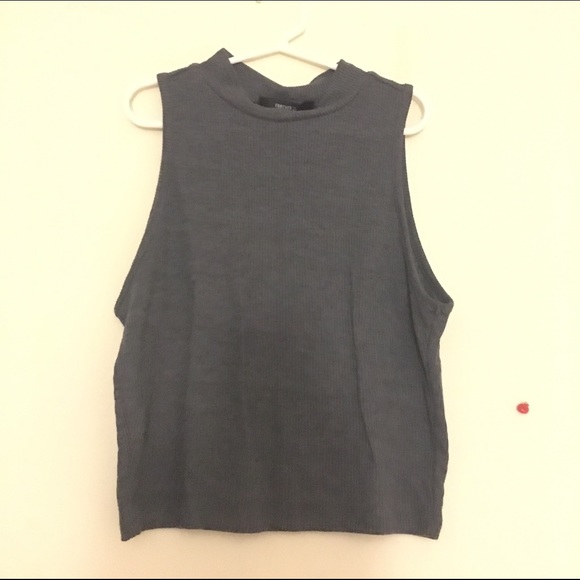 Forever 21 grey mock neck cropped tank
