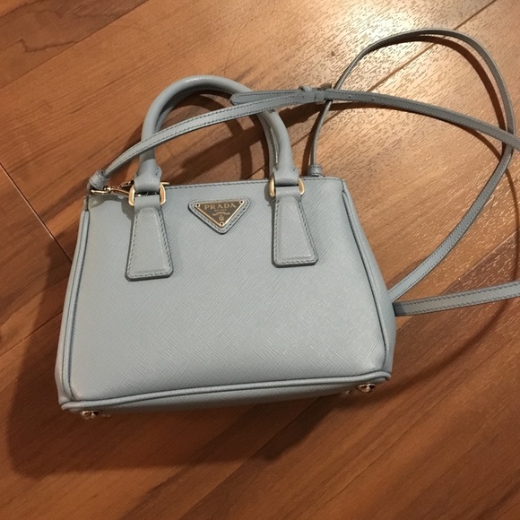Authentic Prada Mini Saffiano Leather Double Zip
