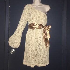 Lace Boho Dress with Satin Bow