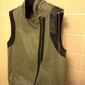 Olive green & black vest