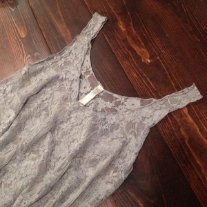 Sheer lace grey blouse- OS